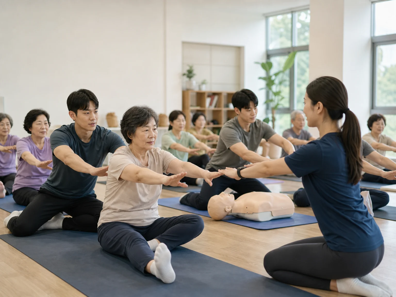 의료·보건·건강관리 — 청년 강사와 시니어가 함께하는 건강운동 및 응급처치 실습