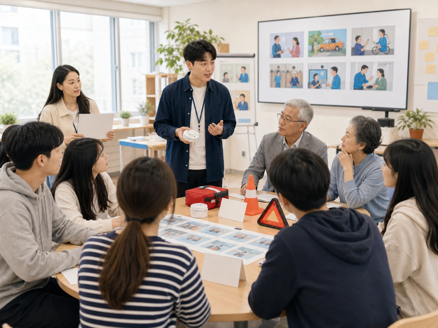 안전 생활교육 — 청년 수강생과 시니어 조언자가 함께 참여하는 생활안전 실습 교육